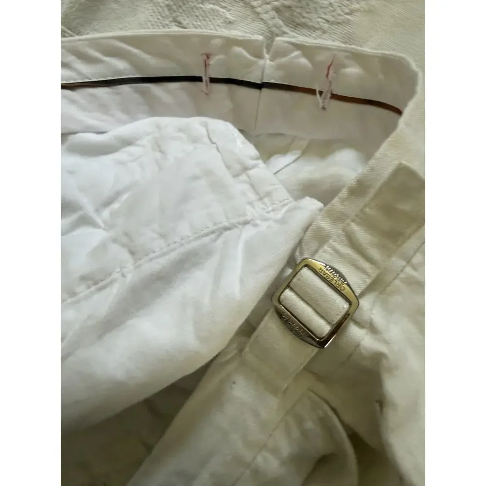 Orlebar Brown 007 Tailored Fit Smart Italian Linen Trousers in White Sand Sz 32